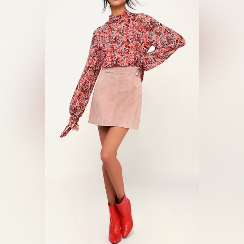 Free People All Dolled Up Orange and Black Mesh Turtleneck Blouse - Size XS